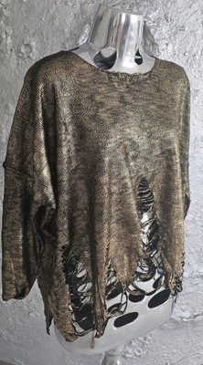 Roberta Biagi orginalny sweterek złoty roz Uni lużny