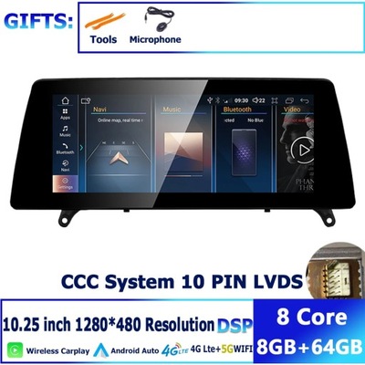 NAVEGACIÓN GPS ANDROID 12 DSP PARA BMW X5 E70 X6 E71 CCC CIC SISTEMA CARPLAY  