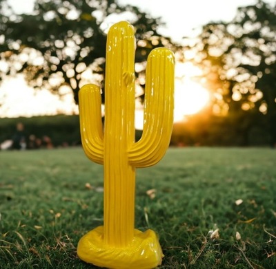 Figurka dekoracyjna do ogrodu Kaktus żółty