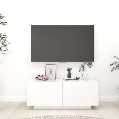 SZAFKA POD TV POŁYSK BIAŁA 100X35X40CM