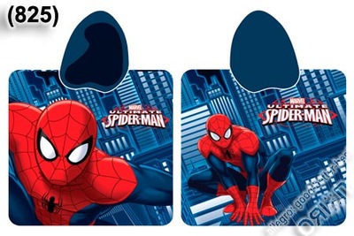 Poncho Ponczo ręcznik kąpielowy z kapturem 60 x 120 cm Spiderman Spider-Man