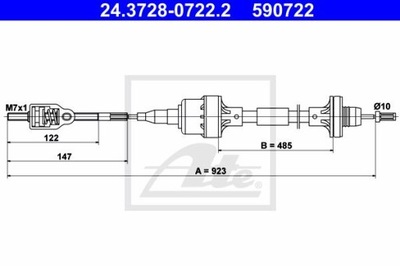 ТРОС ЗЧЕПЛЕННЯ OPEL ASTRA F 95-98