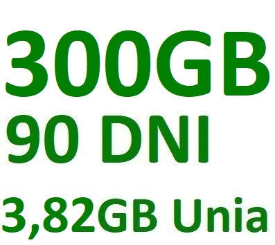 Plus plush internet na kartę 300 GB 90 dni