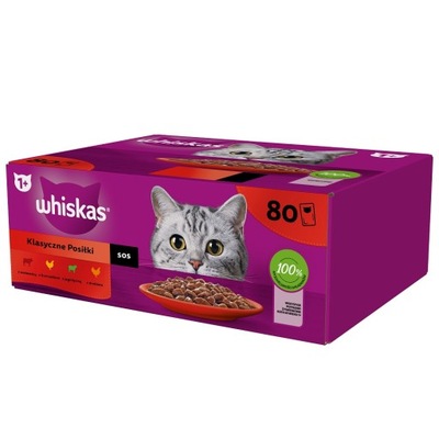 WHISKAS Adult Klasyczne Posiłki dla kota 80x 85g