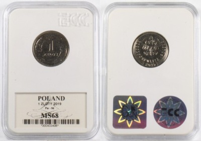 1 ZŁOTY 2019 Fe - Ni MS68 2.02