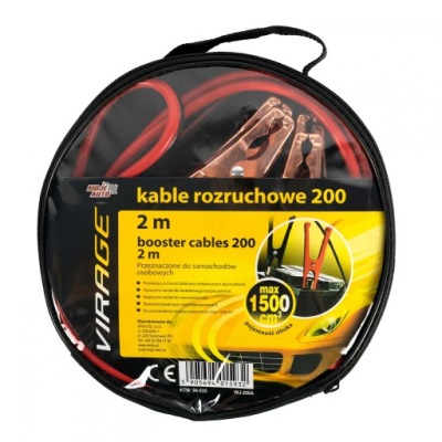 Kable Rozruchowe do Akumulatora Moje Auto Virage 200A 2m Zaciski Żabki