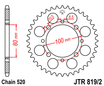 JT ENGRANAJE PARTE TRASERA 819 41 SUZUKI GZ 250 MARAUDER  