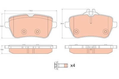 TRW GDB2014 PADS BRAKE  