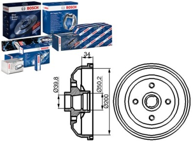 Комплект барабанів гальмівних bosch 90509107 418025 4 фото №1
