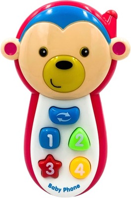 Zabawkowy telefon dla dzieci małpka z dźwiękiem