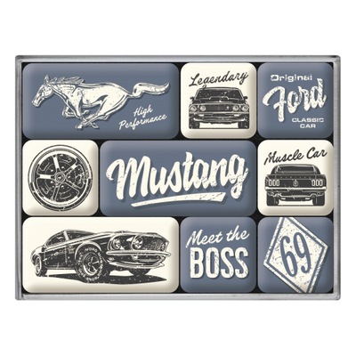 Magnesy na lodówkę 9szt. Ford Mustang Boss prezent