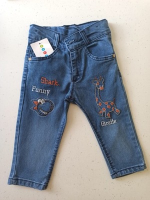 Spodnie jeansowe z żyrafą 116