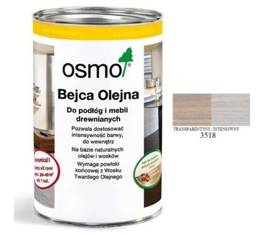 BEJCA OLEJNA OSMO JASNO SZARA 0,125L 3518