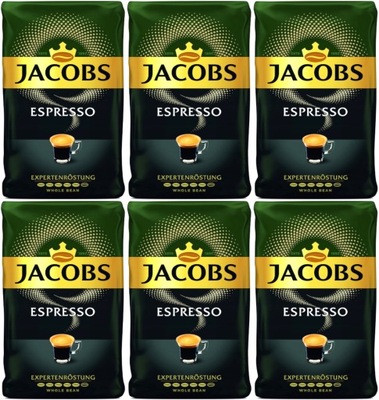 Zestaw 6 x Jacobs Espresso kawa ziarnista 1kg