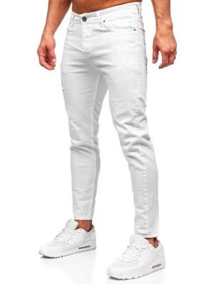 SPODNIE JEANSOWE MĘSKIE SLIM FIT BIAŁE 5876 DENLEY_32/M