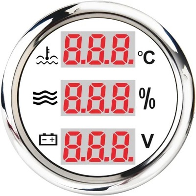 NEW 3 IN 1 MULTI-FUNCTION CAR BOAT GAUGE WATER TEMPERATURE FUEL LEVE~84032