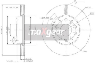 MAXGEAR 19-3238 DISCO DE FRENADO  