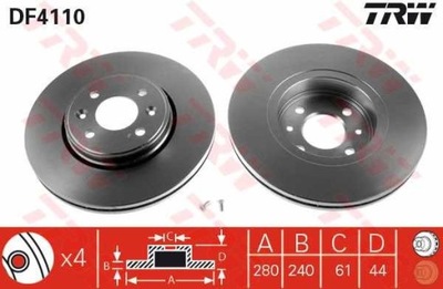 DISCO DE FRENADO PARTE DELANTERA RENAULT MEGANE 96-, LAGINA 95-  