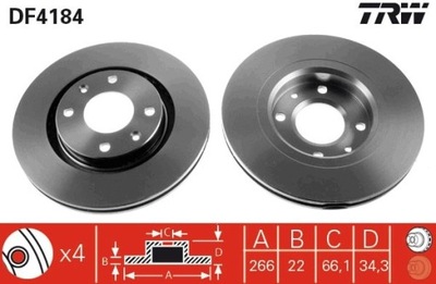 ДИСК ТОРМОЗНОЙ CITROEN ПЕРЕД BERLING DF4184