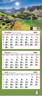 Kalendarz 2025 trÓjdzielny 2025 miks wzorów 32 wzory ścienny