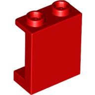 LEGO 87552 Piros (2023) 1x2x2 panel oldalsó támasztékokkal - Üres szegecsek