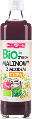 Syrop Malinowy z Miodem i Lipą 250ml - Polska Róża