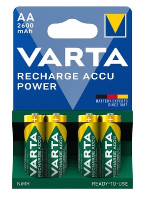 4x Akumulatorek bateria VARTA R6 AA 2600mAh