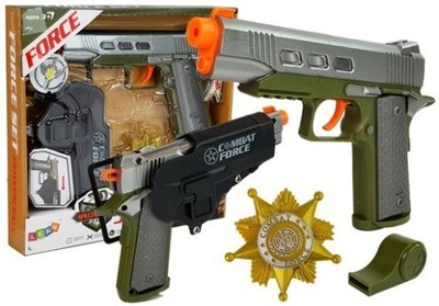Zestaw Policyjny Pistolet 20cm Odznaka Gwizdek