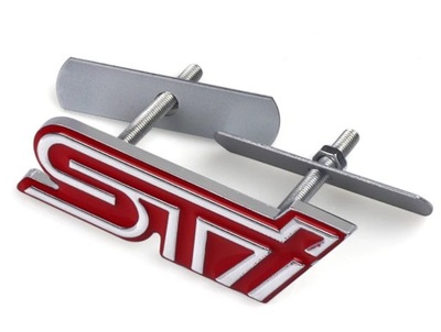 SUBARU STI STICKER EMBLEM IN RADIATOR GRILLE RED METAL  