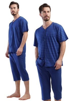 Pánske pyžamo bavlna Vienetta 3XL veľké rozopínateľné