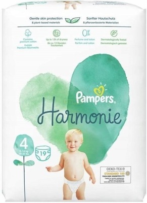 Pampers Pieluszki Jednorazowe dla Dzieci 9-14 kg (rozmiar 4) 19 szt