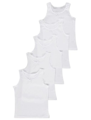 5x PRIMARK białe PODKOSZULKI koszulki 10-11 LAT 146