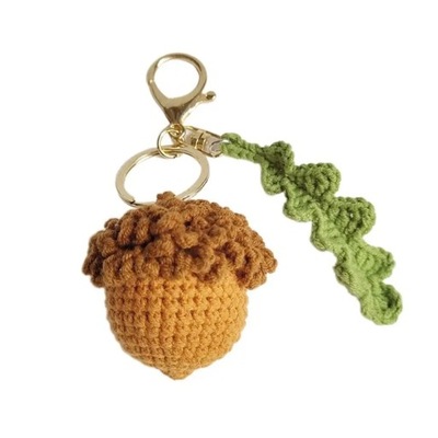 Knitting Diy Handmade Crochet Pine Cone Plant Keyring Acorns Knitting Pine 