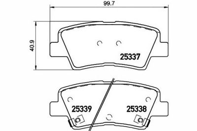 КОЛОДКИ ГАЛЬМІВНІ HYUNDAI ЗАД I40 11- SONATA 08- CE