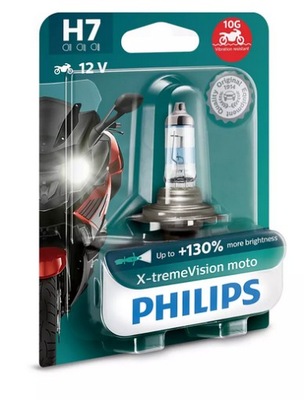 Philips żarówka H7 X-treme Vision Moto 130%Światła