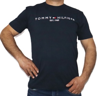 Tommy Hilfiger Koszulka granatowa T-shirt logo Tee est. L new