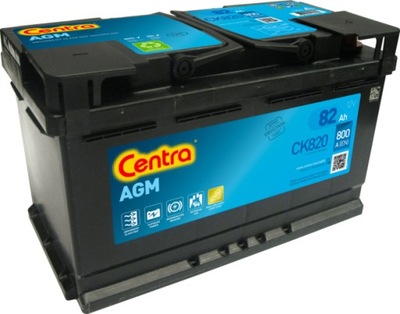 АККУМУЛЯТОР CENTRA AGM 12V 82AH 800A CK820