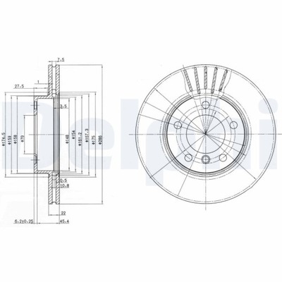 DELPHI BG2623C ДИСК ТОРМОЗНОЙ