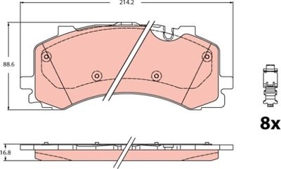 ZAPATAS DE FRENADO PARTE DELANTERA AUDI Q7 2,0-4,0 TDI QUATTRO 15-16  