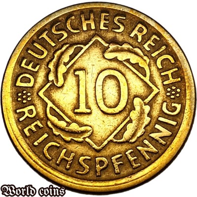 10 REICHSPFENNIG 1924 D