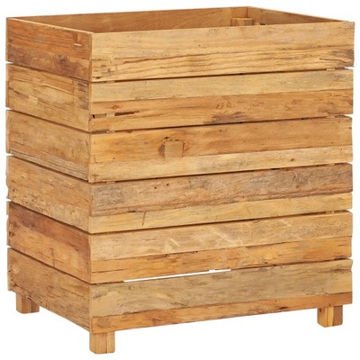 vidaXL Podwyższona donica, 50x40x55 cm, drewno tekowe z odzysku i stal