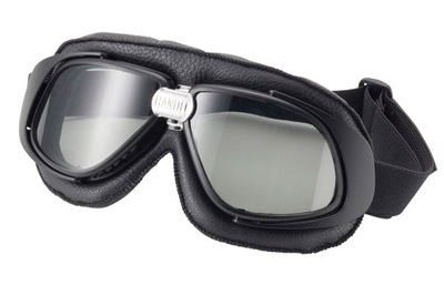 EYEGLASSES MOTORCYCLE BANDIT BLACK CIEMNE GLASS  