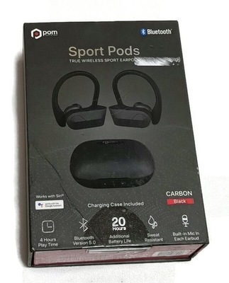 SŁUCHAWKI BEZPRZEWODOWE SPORTOWE CZARNE BLUETOOTH