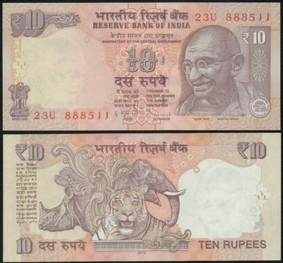 $ Indie 10 RUPEES P-102c UNC 2012