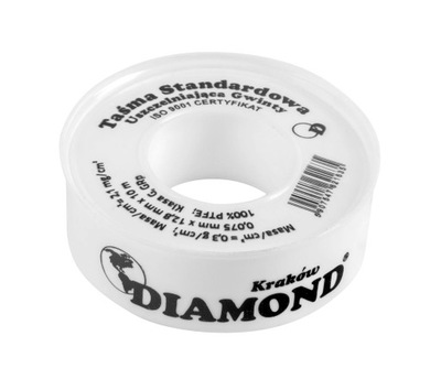 Taśma niespiekalna PTFE Diamond 10 m biała 10SZT