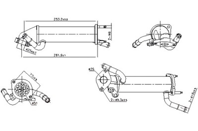 NISSENS RADIATEUR DE GAZ D'ÉCHAPPEMENT FORD TRANSIT 2.4D 04.06-08.14 - milautoparts.fr