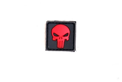 Naszywka PVC 3D rzep - PUNISHER czerwony