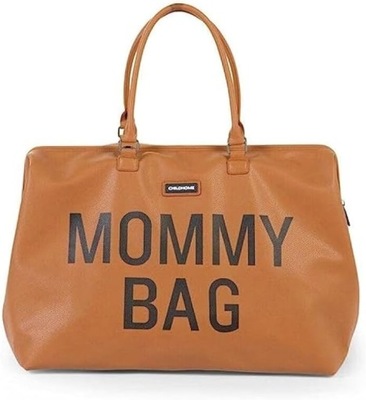 CHILDHOME MOMMY BAG TORBA PODRÓŻNA MAMY BRĄZOWA ECOSKÓRA