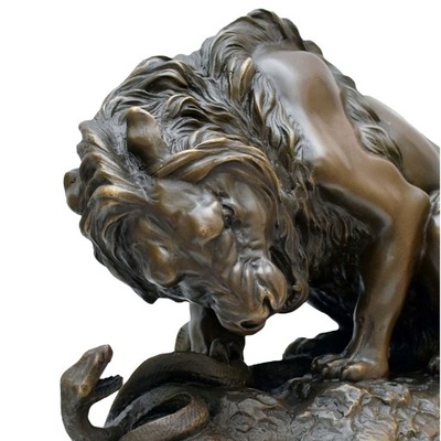 Lew i Wąż Duża Rzeźba z Brązu