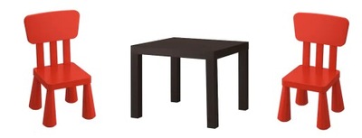 IKEA Lack stolik + Mammut 2 Krzesełka dla dzieci
